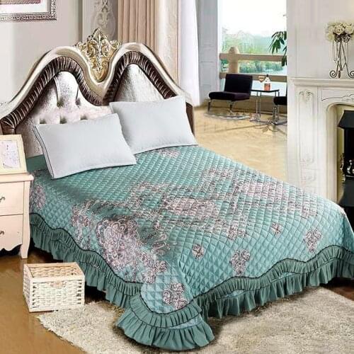 New 100% cotton Quilting European style bed cover Bed Skirt Bedspread Bed Sheet Bed Cover Pillowcase Bedding Set