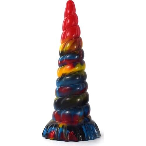 BDSM Huge Anal Toy Silicone Soft Butt Plug Expander Stimulator Prostate Sex Toy For Men Unicorn Spiral Fantasy Animal Dildo
