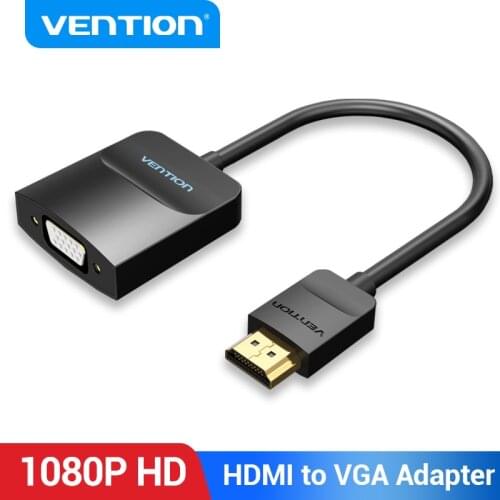 Vention HDMI to VGA Adapter 1080P Male to Female VGA to HDMI for PS4 Laptop TV Box Projector with 3.5 Jack Aux Cable HDMI to VGA