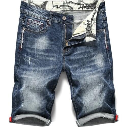 Summer New Men Cotton Slim Fit Casual Jeans shorts Fashion Casual Slim Fit High Quality Elastic Denim Shorts Male Brand Clothes