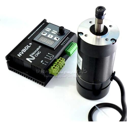 1Set CNC Air cooled Spindle 400W 48VDC Brushless ER8 Diameter 55mm 600W Brushless Motor Driver NVBDL Without Hall For CNC Router