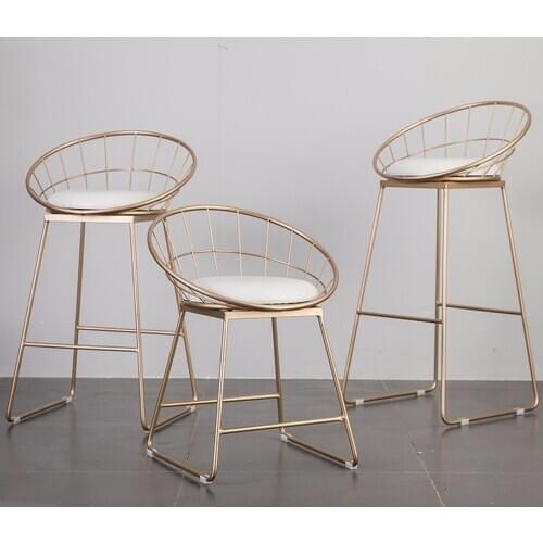 Modern Bar Stools Metal Bar Chair Gold High Barstool Dining Chair Iron Leisure Chair Stool Home Coffee Counter chair