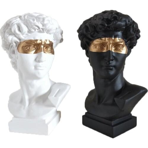 David Head Statue Figure Resin Renaissance Sculpture Home Decor Office Livingroom Decoration Europe People Statues