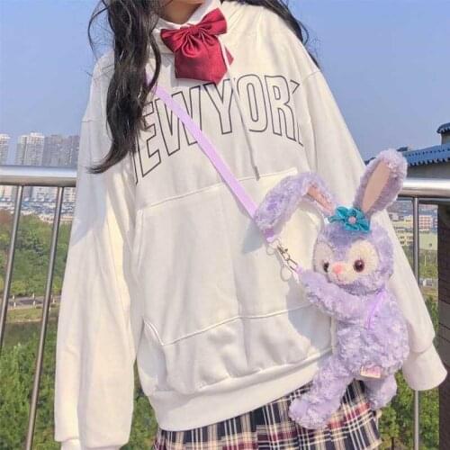 Disney Stella Lou Purple Rabbit Bag Plush Doll Toys Cartoon Duffy and Stellalou Bag Backpack for Girl Kid Birthday Xmas Gift New