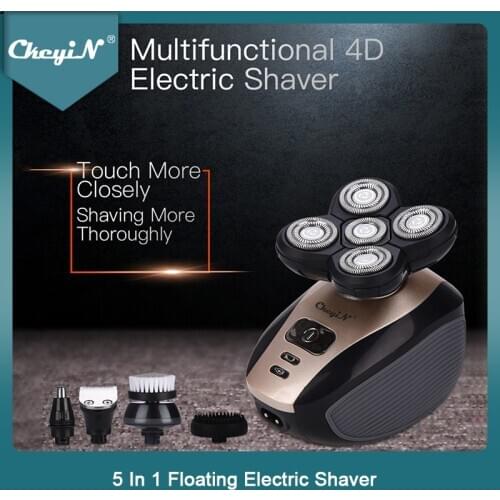 5 In 1 Mens 4D Electric Shaver Rechargeable 5 Floating Heads Beard Nose Ear Hair Trimmer Bald Head Razor Clipper Face Brush44