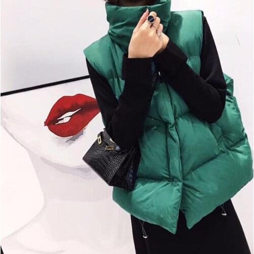Winter 2021 Warm Vest Women Sleeveless Jacket Light Warm Waistcoat Down Vest Female Sleeveless Coat Thick Waistcoat Top eam