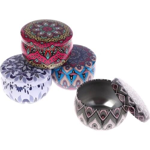 Scented candles with flowers Tin Can Fragrance Handmade Scented Candle Natural Soy Wax Home Decoration