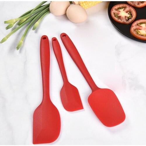 3Pcs Non-Stick Spatula Sets BPA Free Silicone Scraper Spoon Silica Cake BBQ Heat Resistant Flexible Scraping Kitchen Baking Tool