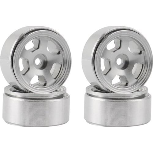 4PCS 1.0 CNC Metal Beadlock Wheel Rims Wheel Hub for 1/24 RC Crawler Car Axial SCX24 90081 AXI00001 Upgrade Parts