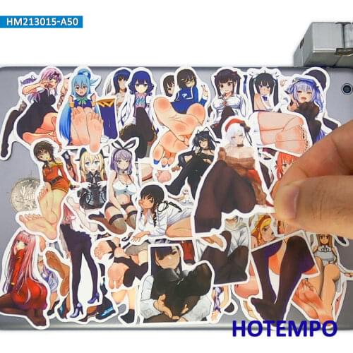 50pcs Sexy Anime Girl Stocking Beautiful Foot Cute Manga WAIFU Stickers for Notebook Phone Laptop Luggage Skateboard Car Sticker