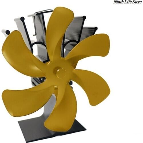 6 Blade Stove Fireplace Fan Heat Powered Komin Wood Burner Eco Friendly Quiet Home Efficient Heat Distribution Home Furniture