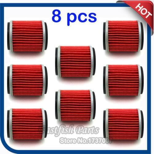 8pcs/packRed Oil Filter For WR250 WR450 YZ250 YZ450 YFZ450 YFZ450R XT250 Dirt Bike Motorcycle