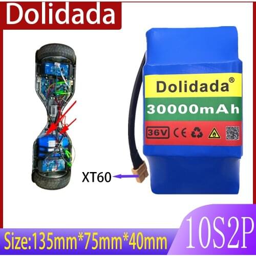 Batterie Lithium-ion Rechargeable 36V 10S2P 30000mAh pour monocycle electrique a auto-hoverboard