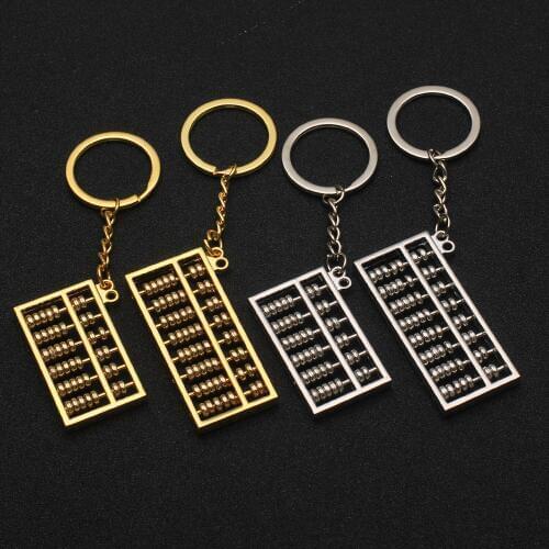 New Accounting 8 Rows Abacus Keychain Key Chain Ring Keyfob Keyring mini gifts For Boys