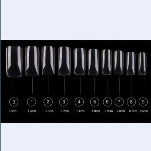 Fast ship way 500pcs/pack DIY full cover acrylic nail tips clear false nail shield sticker as manicure beauty nail art decoratio