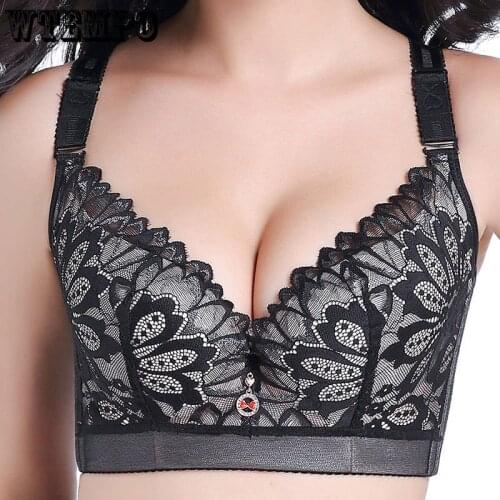 Women D E F Bras Push Up Bra Plus Size Underwear Sexy Seamless Gathered Bralette Large Breast 50 D E F Women Plus Size Bra Bras