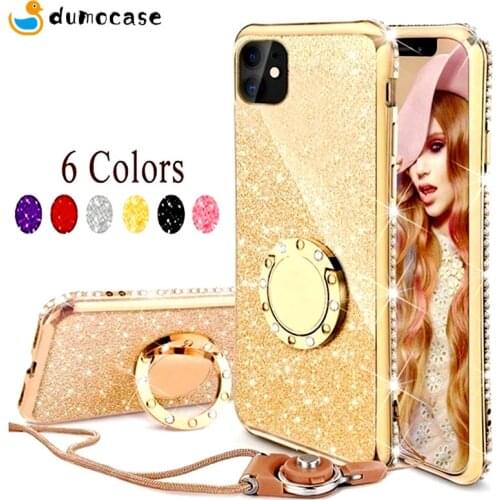 Case for Samsung Galaxy A51 A71 A50 A21S A20E A02S A30 A70 A40 A31 A41 A11 A81 A91 A750 Glitter Stand Holder Socket Cover Coque