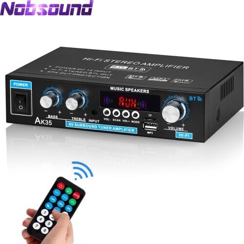 Nobsound Mini 2.0 Channel Digital Amplifier Bluetooth 5.0 Receiver USB Music Player Stereo Home/Car/Marine Audio Amp