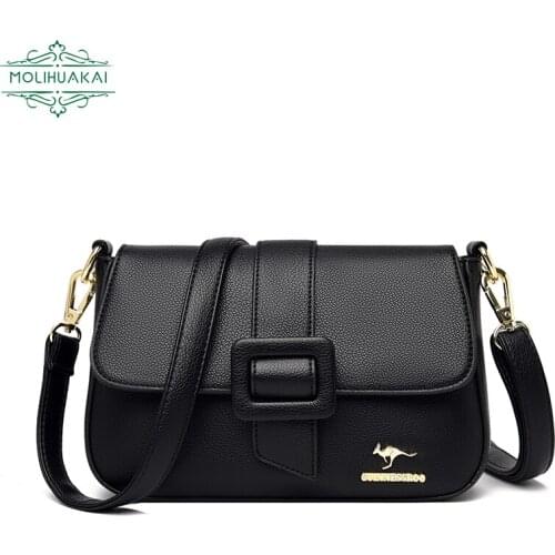Ladies PU Leather Handbag Elegant Small Messenger Bag Casual High Quality Shoulder Bag Simple Designer Main Bag Sac A Main 2021