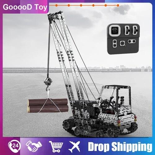 DIY Building Block Stainless Steel Assembled Sw (Rc) 010 Side Hoist 2.4G Remote Control 10 Ch Rc Crane Truck Engineering Car Toy