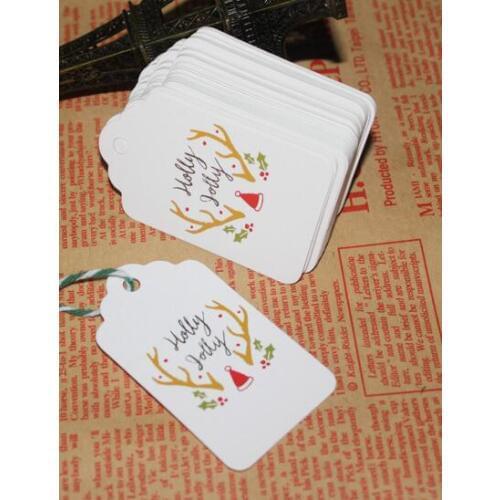 Hot Paper Tags With String DIY Craft Label Luggage Party Favor Christmas Decoration Hanging Ornaments For Home Navidad