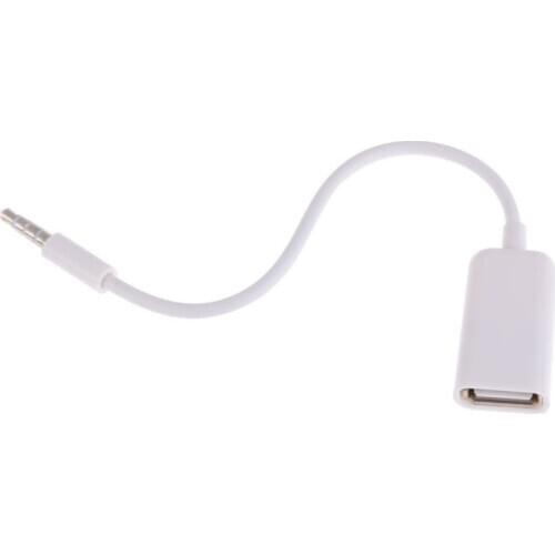 USB Female to AUX 3.5mm Male Jack Plug o Converter Adapter Data Cable