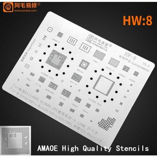 Kirin980 Hi3680 CPU/RAM For Huawei P30/P30pro/Mate 20/20pro/20x/20Rs/Honor V20/Magic2 IC CHIP BGA Reballing Stencil Template