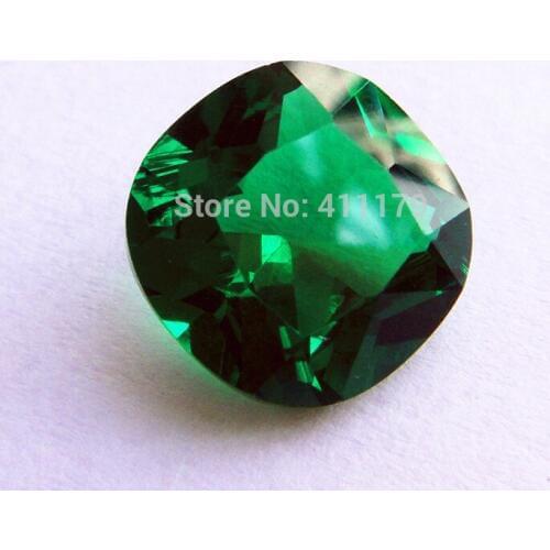 Squared faceted created emerald stone bead brilliant loose gemstones diy jewelry beads excellent flawless