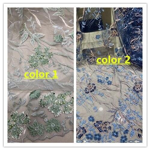 Top selling L-598816 african french net lace fabric embroidered tulle mesh lace fabric