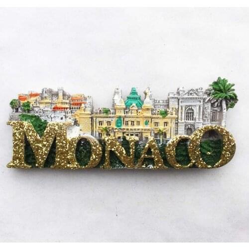 European Monaco Castle Royal Palace Landmark Building Three-dimensional Landscape Tourism Memorial Crafts Magnetic Fridge Magnet