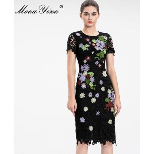 Черные летние платья MoaaYina China At AliExpress