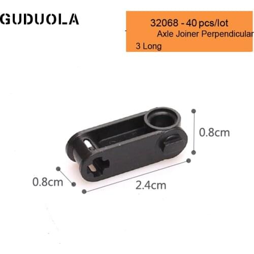 32068 Technic Axle Joiner perpendicular 3 long Building Block MOC Part Connector Accessories Assembly Educational Toys 40pcs/lot