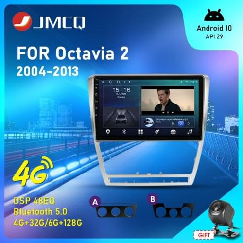 JMCQ 2din Android 10 Car Radio Multimidia Video Player For SKODA Octavia 2 A5 2004-2013 Navigation GPS 4G+32G DSP Stereo carplay