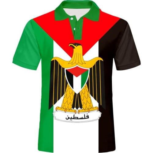 UJWI Palestine Flag Men Polo Shirt Fashion Short Sleeve Polo Uniform Summer Nostalgia Brand Design Boys Polo Top National Flag