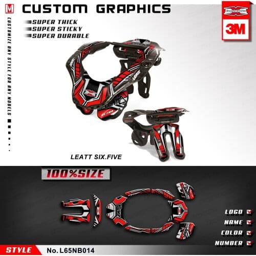 KUNGFU GRAPHICS Neck Brace Stickers MX Decals Vinyl Wrap Protector Fit Leatt DBX GPX 6.5 Six.Five S/M L/XL (Style no. L65NB014)