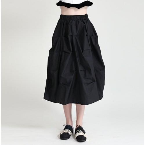 2021 Summer New Yamamoto Style Dark Retro Irregular Pleated Design A Line Skirt In The Long Look Thin Pleated Skirt