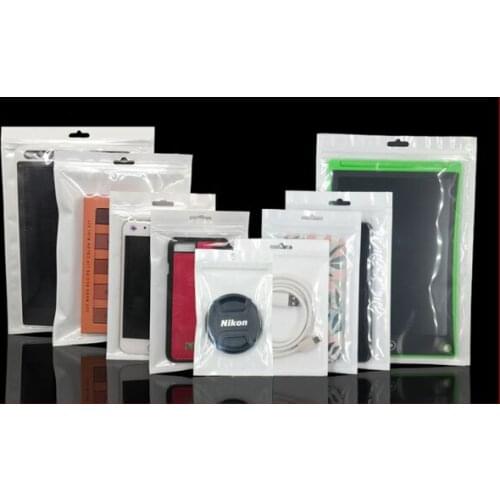 100ps 22*30cm Plastic Zip Lock Resealable Packaging Bag with Hanging Hole Electronic Accessary /Gift/ bag Glossy Moisture-proof