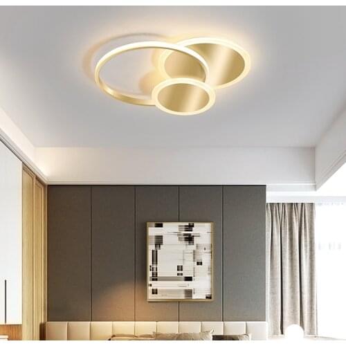 Simple Modern Nordic Ceiling Lamp Dining Living Room LED Ceiling Light Bedroom Kitchen Gold Black White Mount Flush Panel Lamps