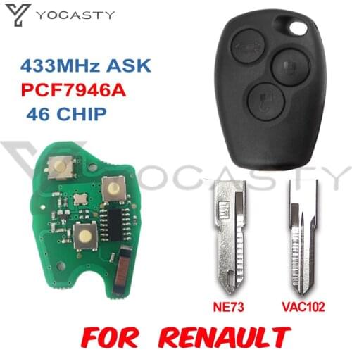 YOCASTY PCF7946A PCF7947A VAC102 Remote Key for Renault Clio Modus Kangoo Master Vauxhall Movano Vivaro Nissan Primastar NV400