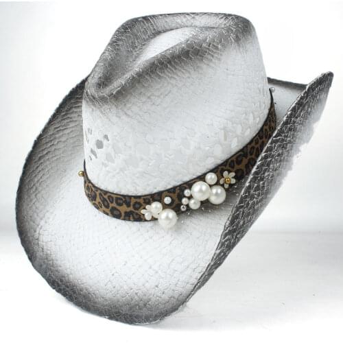 2019 100% Straw Women Western Cowboy Hat Roll Up Brim Hat Outdoor Sombrero Hombre Cowgirl Hat