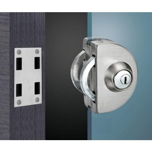 Entry Gate 10-12mm Glass Swing Push Door Lock Locks With Key Thumb Turning Frameless Single Side Mortise free
