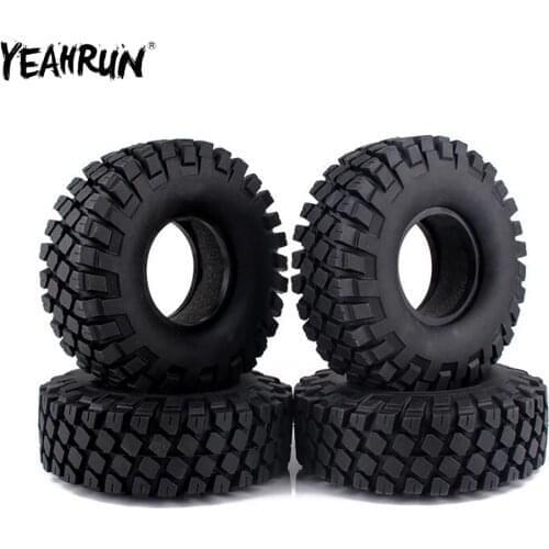 YEAHRUN 1/2/4Pcs 1.9inch Rubber Tyre 114mm Wheel Tires For 1/10 RC Crawler Car Axial SCX10 90046 D90 Tamiya CC01 Traxxas TRX-4