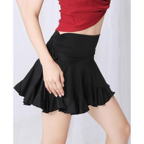 Latin Dance Skirt Adult 2019 New Black Modern Dance Dress Professional Dance Practice Clothes Ballroom Dance Dress Women SL1890
