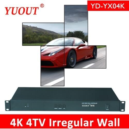 YUOUT YD-YX04K 4K 3840x2160@60HZ HDMI2.0 input HDMI 1.4 INPUT DP1.2 INPUT Irregular splicing 4K DP video wall Controller