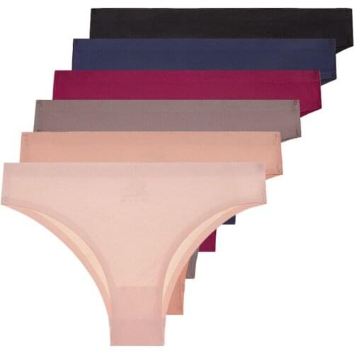 Ice Silk Thong Briefs Sexy Women Panties Seamless G String T Back for Girls Underwear Temptation Ladies Underpants Size M-XXL