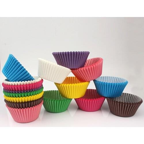 100PCS/Set Muffin Cupcake Paper Cups Cake Forms Cupcake Baking Muffin Box Cup Case Party Tray Cake Mold Decorating Tools