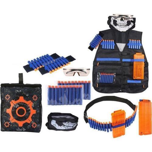 28 pcs Ultimate Tactical-Vest Holster Belt Wristbands Refill Darts Kit for Nerf-Guns N-Strike Elite Series