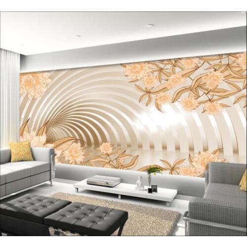 3d wallpaper custom mural non-woven Wall stickers Elegant flowers in 3d space living room wall photo wallpaper for walls 3d