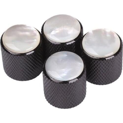 4PCS/Set Metal Dome Tone Tunning Knob with black plating Volume Control Buttons for Electric Guitar Bass
