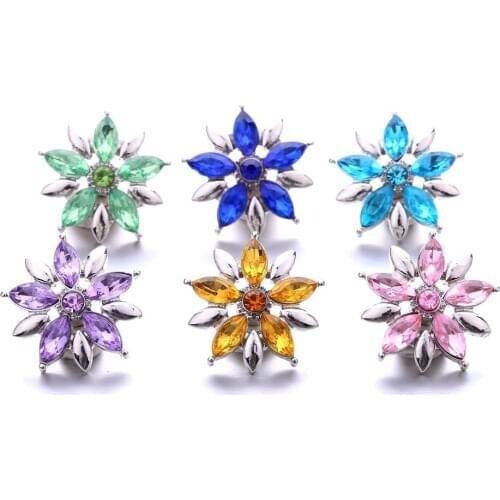 5pcs/lot New Animal Snap Button Jewelry Round Heart Rhinestone Mouse 18mm Snap Buttons Fit Snap Necklace Women DIY Jewelry